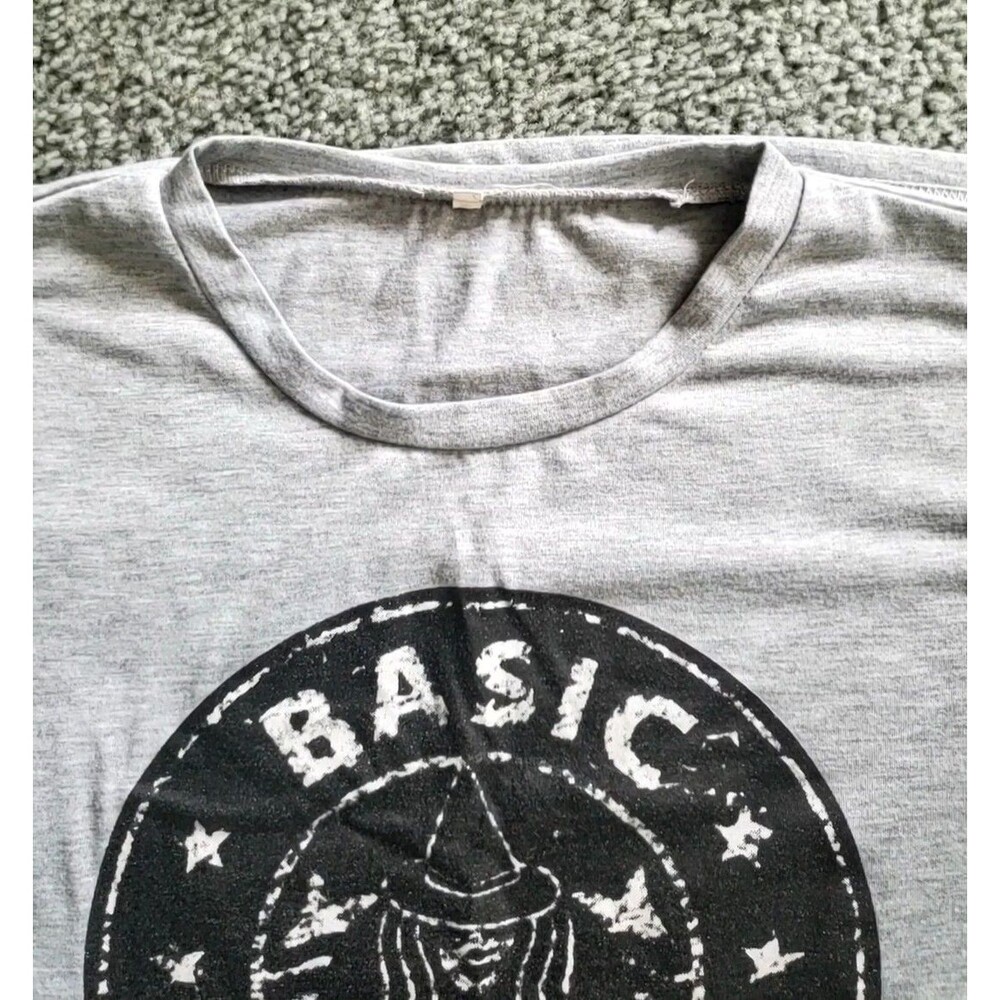 Women's Grey Basic Witch Crew Neck Short Sleeve T Shirt Size 4XL - Picture 3 of 12